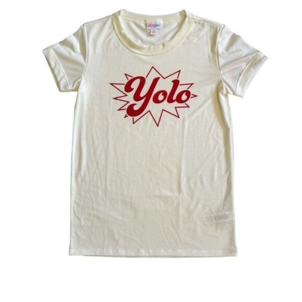 LuLaRoe Kids Cream T-Shirt with Red Graphic